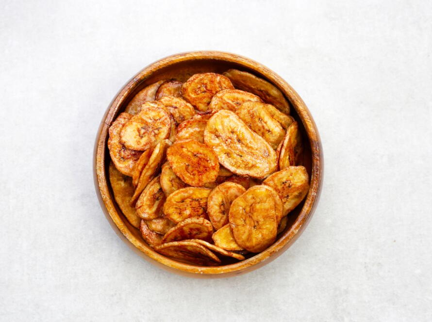 Crispy banana chips. Fruit snack
