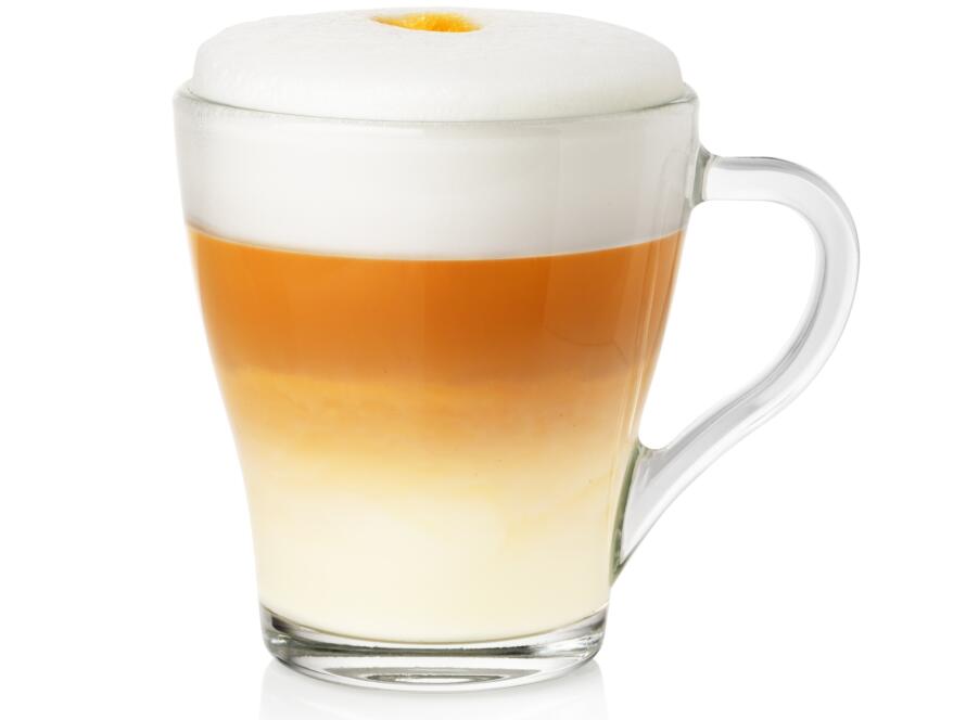 Cup of cappuccino on white