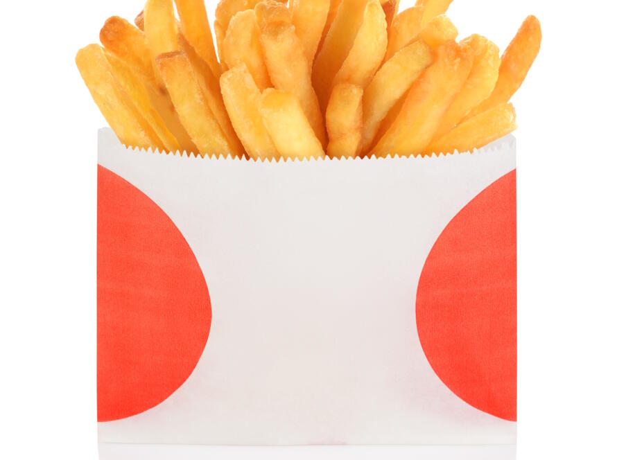 French fries box isolated